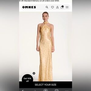 Yellow Floral Halter Satin Maxi Dress